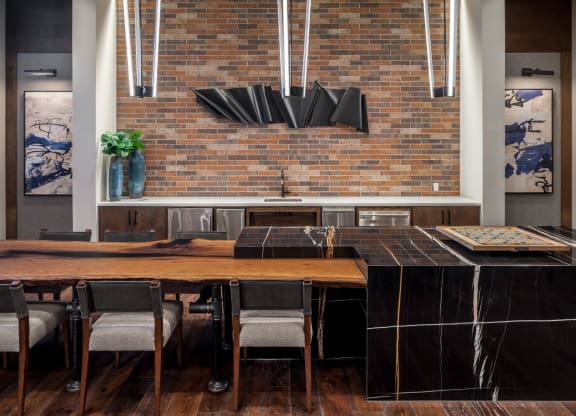 Eat-In Table With High Chairs In Clubhouse at Berkshire Pullman, Frisco, 75034